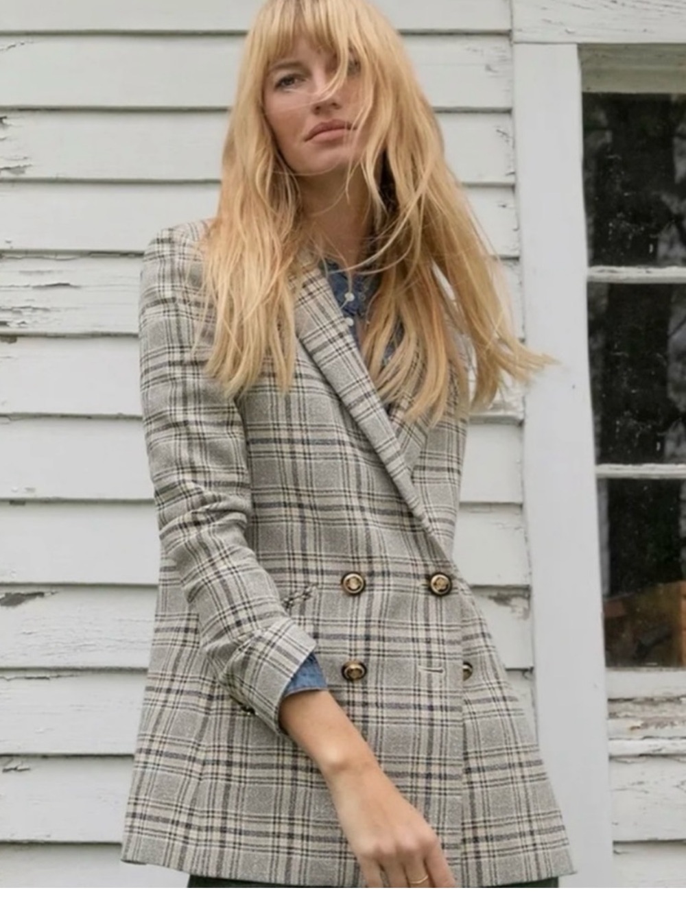 $798 Veronica Beard ORIA Navy Ivory Plaid Dickey jacket blazer sz 12